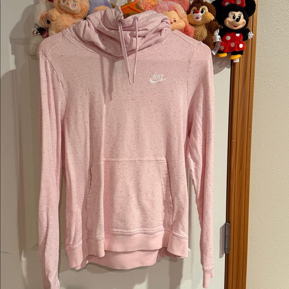 Nike Light Pink Hoodie with Speckled Design